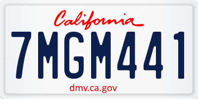 CA license plate 7MGM441