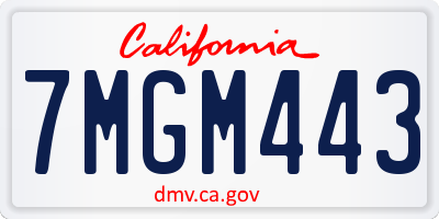 CA license plate 7MGM443