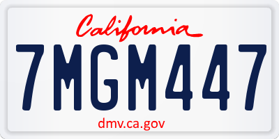 CA license plate 7MGM447