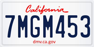 CA license plate 7MGM453