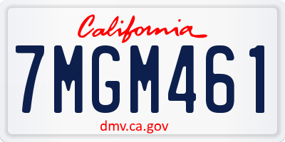 CA license plate 7MGM461