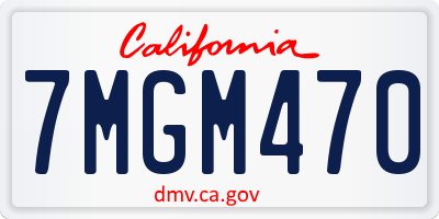 CA license plate 7MGM470