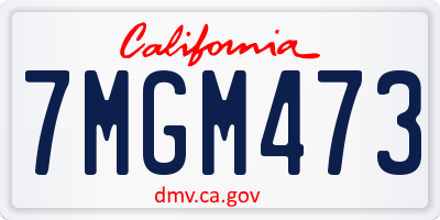 CA license plate 7MGM473
