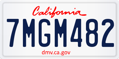 CA license plate 7MGM482
