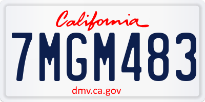 CA license plate 7MGM483