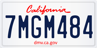 CA license plate 7MGM484