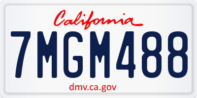 CA license plate 7MGM488