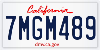 CA license plate 7MGM489