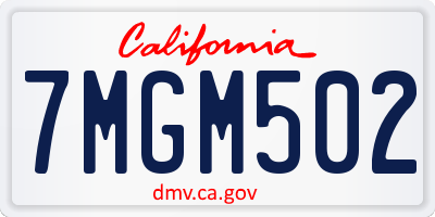 CA license plate 7MGM502