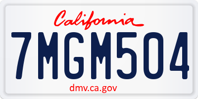 CA license plate 7MGM504