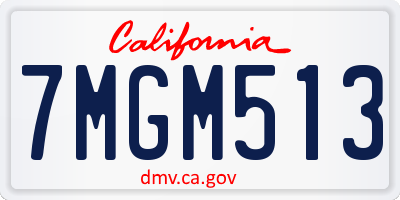 CA license plate 7MGM513