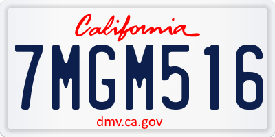 CA license plate 7MGM516