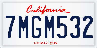 CA license plate 7MGM532