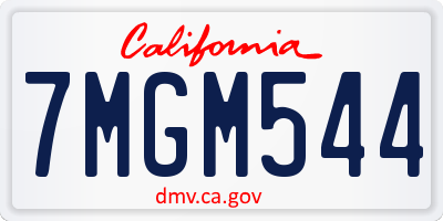 CA license plate 7MGM544