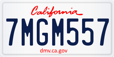 CA license plate 7MGM557