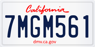 CA license plate 7MGM561