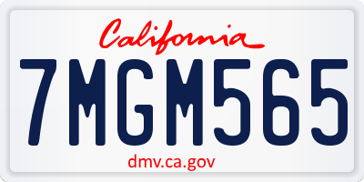 CA license plate 7MGM565