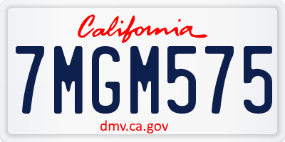 CA license plate 7MGM575