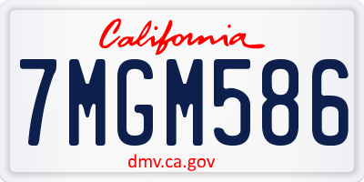 CA license plate 7MGM586