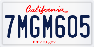 CA license plate 7MGM605