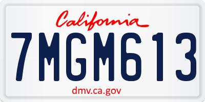 CA license plate 7MGM613