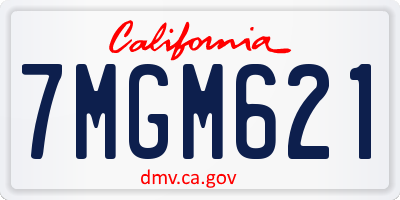 CA license plate 7MGM621