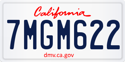 CA license plate 7MGM622