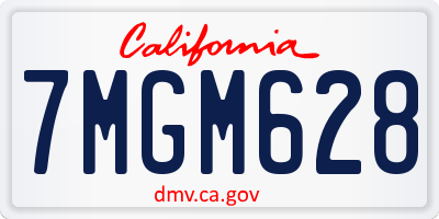 CA license plate 7MGM628