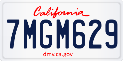 CA license plate 7MGM629