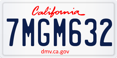 CA license plate 7MGM632