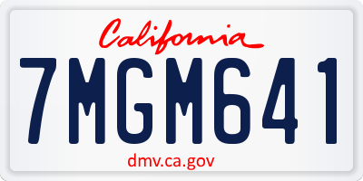 CA license plate 7MGM641