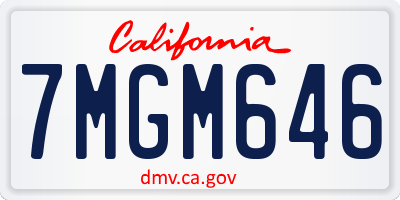 CA license plate 7MGM646