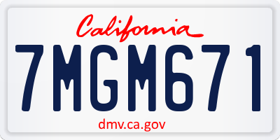 CA license plate 7MGM671