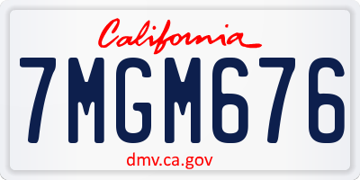 CA license plate 7MGM676