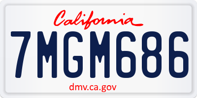 CA license plate 7MGM686