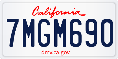 CA license plate 7MGM690