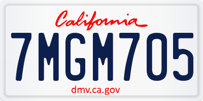 CA license plate 7MGM705
