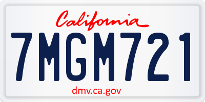 CA license plate 7MGM721