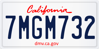 CA license plate 7MGM732