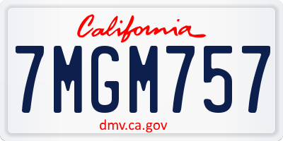 CA license plate 7MGM757