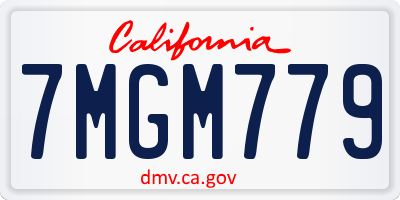 CA license plate 7MGM779