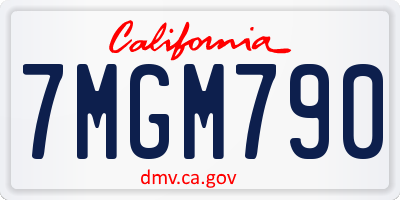 CA license plate 7MGM790