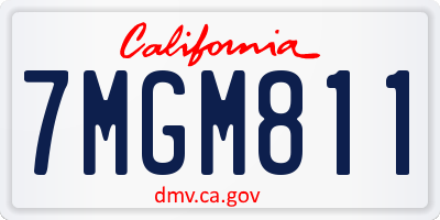 CA license plate 7MGM811