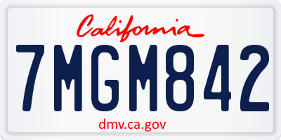 CA license plate 7MGM842