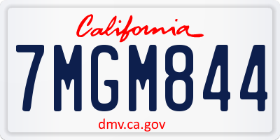 CA license plate 7MGM844