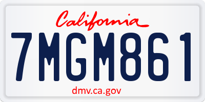 CA license plate 7MGM861