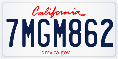 CA license plate 7MGM862