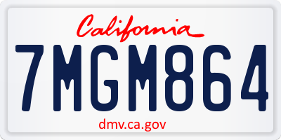 CA license plate 7MGM864