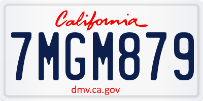 CA license plate 7MGM879