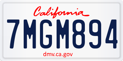 CA license plate 7MGM894